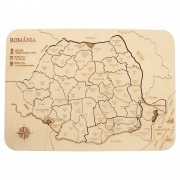  Puzzle cu harta judete Romania din lemn